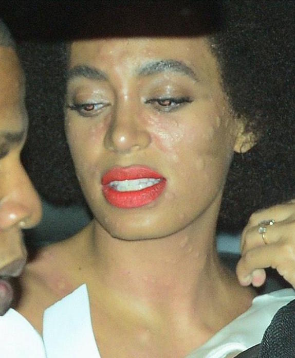beyonce-contour-solange-face OMG: Solange tem reação alérgica no dia do casamento e Beyoncé socorre irmã dos paparazzi