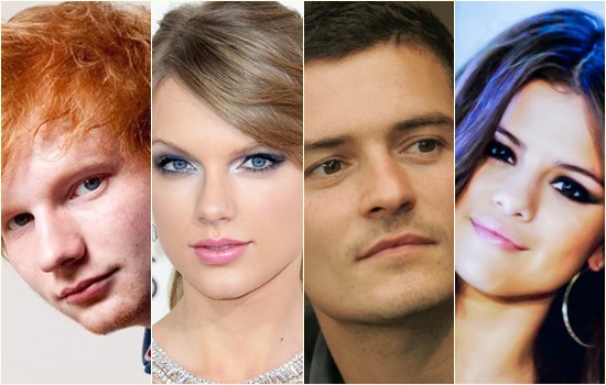 ed-sheeran-taylor-swift-orlando-bloom-selana-gomez Ed Sheeran torce por romance de Taylor Swift com Orlando Bloom
