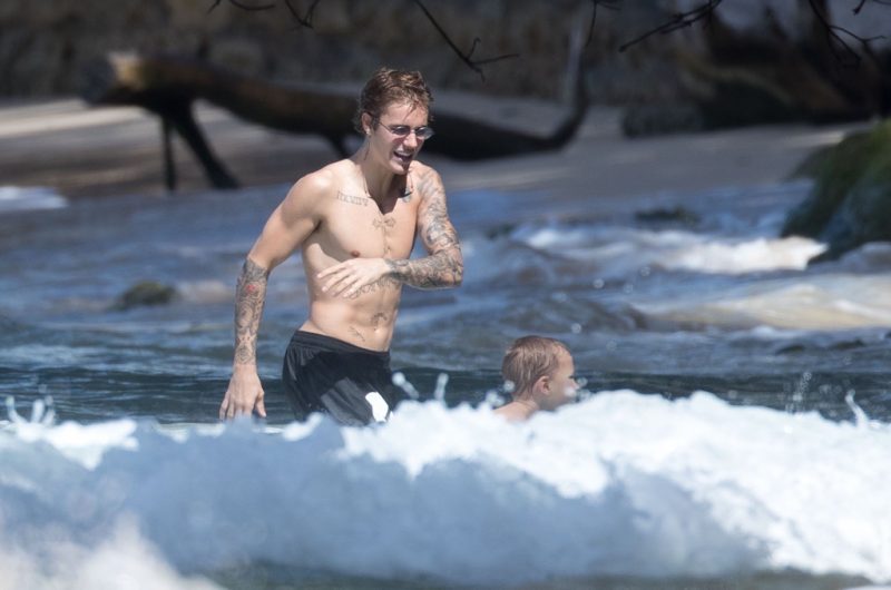EXCLUSIVE: Justin Bieber takes his brother on the jet-ski in Barbados.