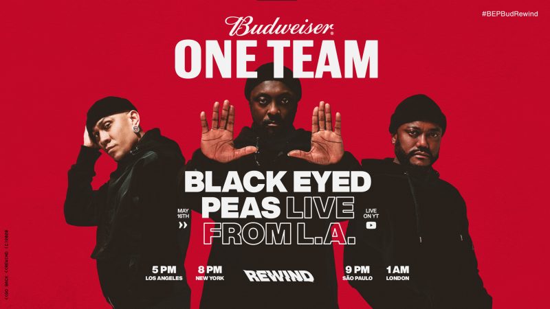 Black Eyed Peas faz live nesse sábado.