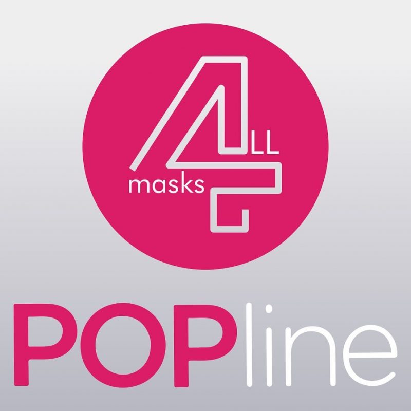 Logo da POPline Masks4ALL, festival online promovido pelo POPline