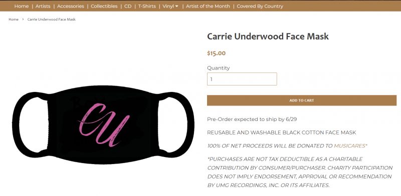 Carrie Underwood fará doações com lucros
