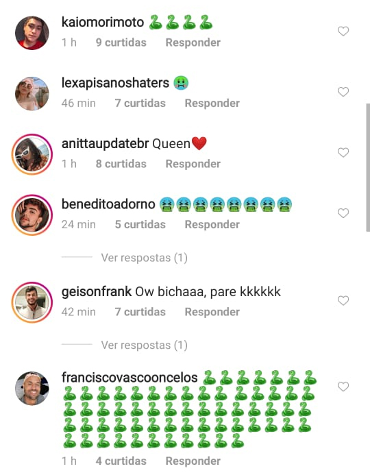 Emojis de cobra invadem Instagram da Anitta após dossiê da Ludmilla
