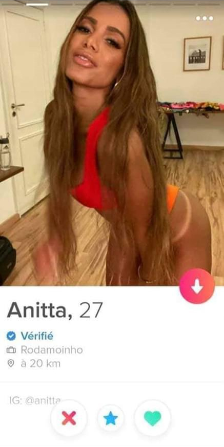 Após entrar no Tinder, Anitta rebate comentário de que "nenhum homem a levará sério". Foto: Tinder / Acervo Pessoal