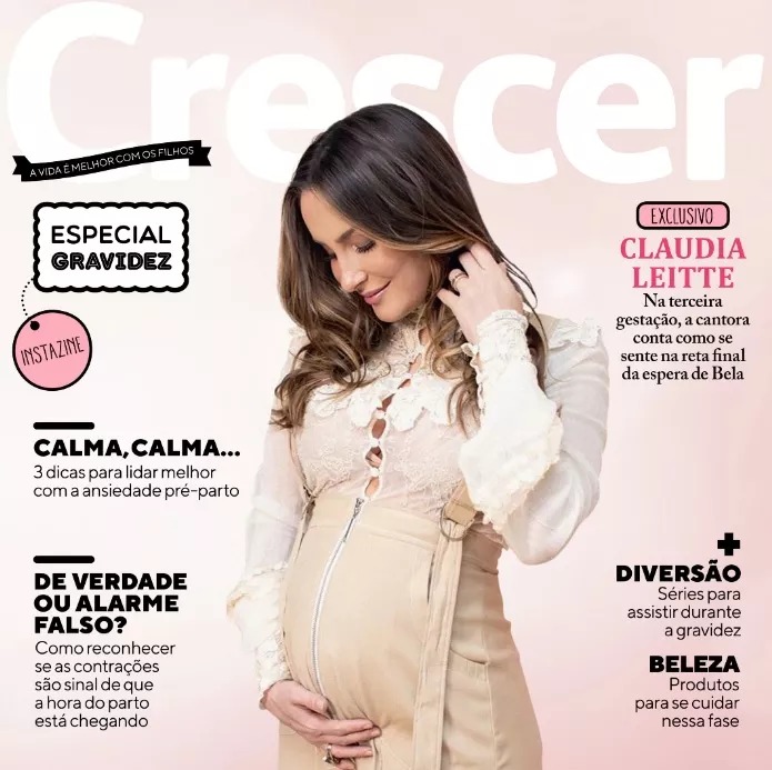 Claudia Leitte grávida na capa da revista Crescer