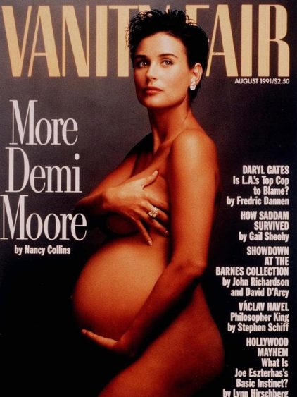 Demi Moore grávida na capa da Vanity Fair em 1991