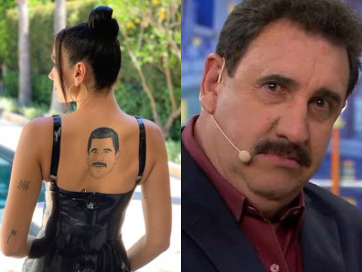 Web aponta que "nova tatuagem" de Dua Lipa é a cara do apresentador de TV Ratinho. Foto: Divulgação