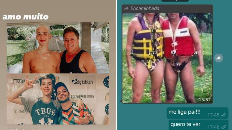 "Meu pai é do tipo que manda foto de dois caras de sunga e desaparece", diz João Guilherme sobre Leonardo. Foto: Instagram: @joaoguilherme