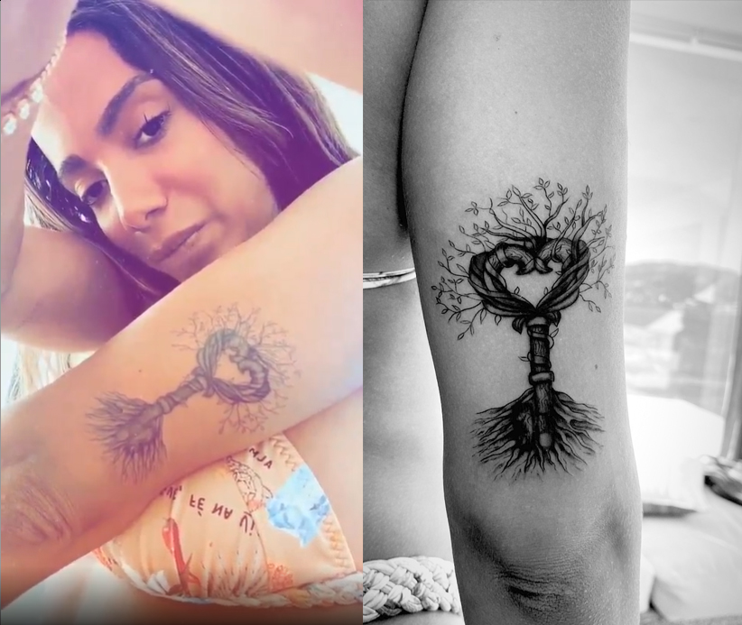 Ainda na Europa, Anitta se empolga e faz várias tatuagens de uma só vez