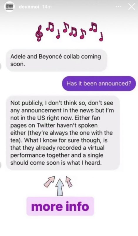 Rumores parceria Adele e Beyoncé