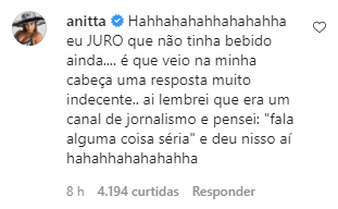 Anitta explica crise de riso durante entrevista para Globo News