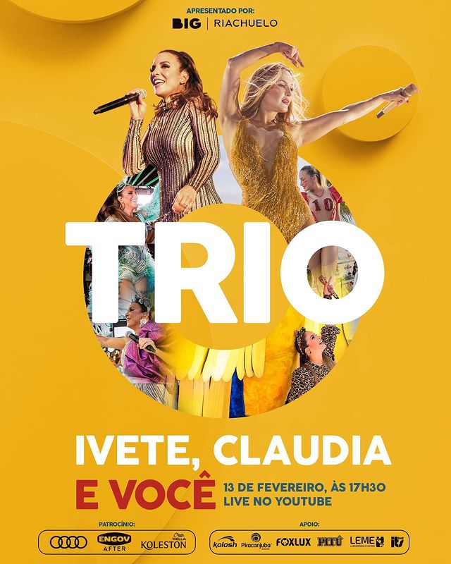 Ivete Sangalo e Claudia Leitte em coletiva da live "O Trio".