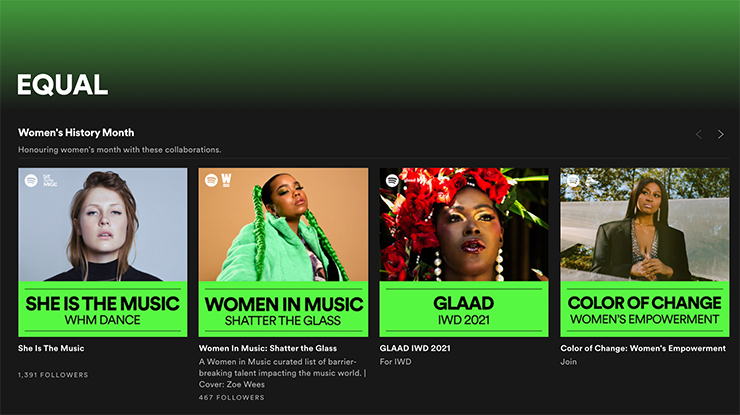 Spotify lança EQUAL: um compromisso global dedicado às mulheres