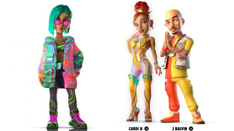 Blu, Cardi B e J Balvin, avatares 3D