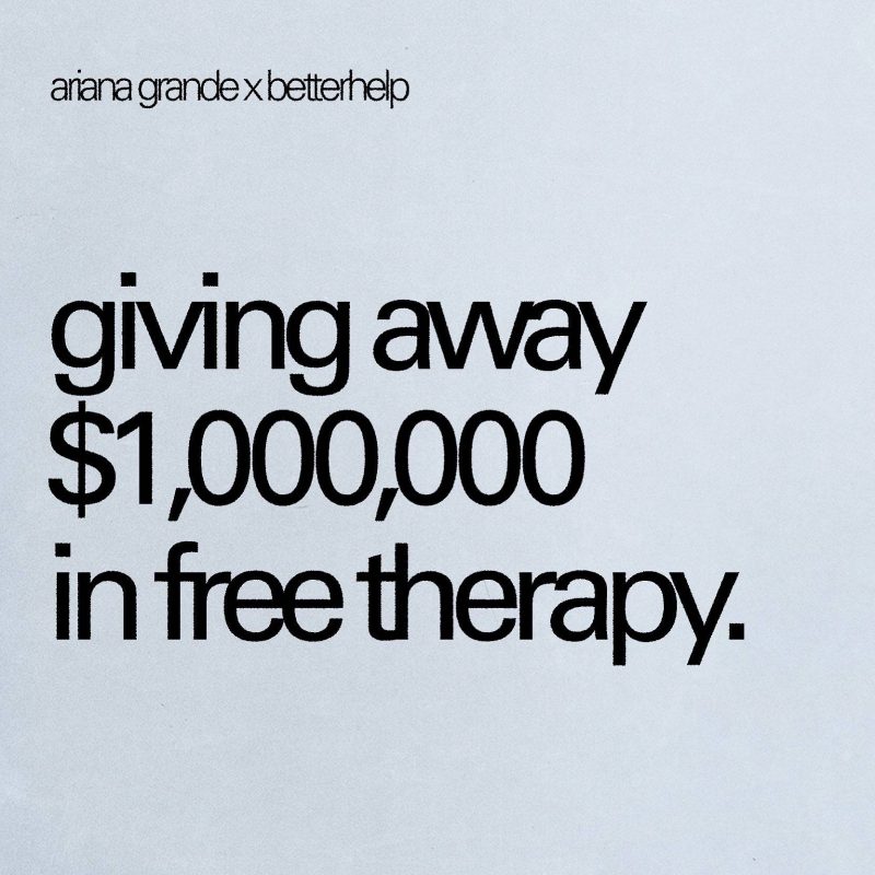 Ariana Grande doa US$ 1 milhão para fornecer terapia grátis