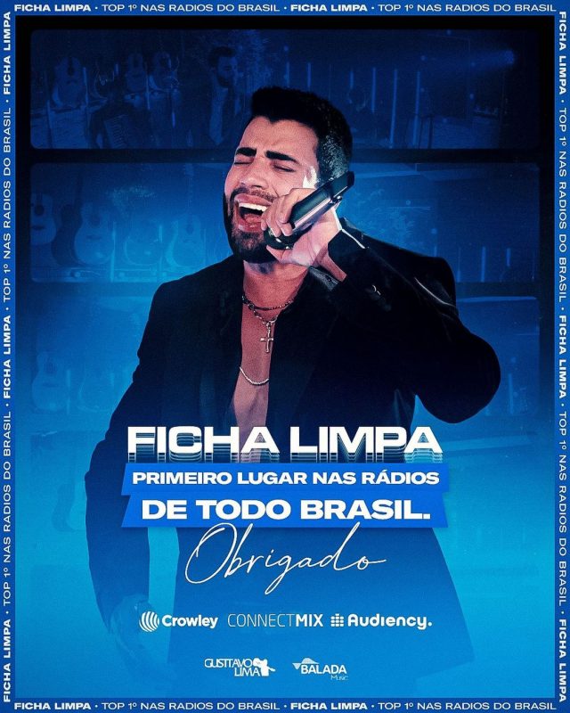 Gusttavo Lima cresce no Spotify com "Ficha Limpa"