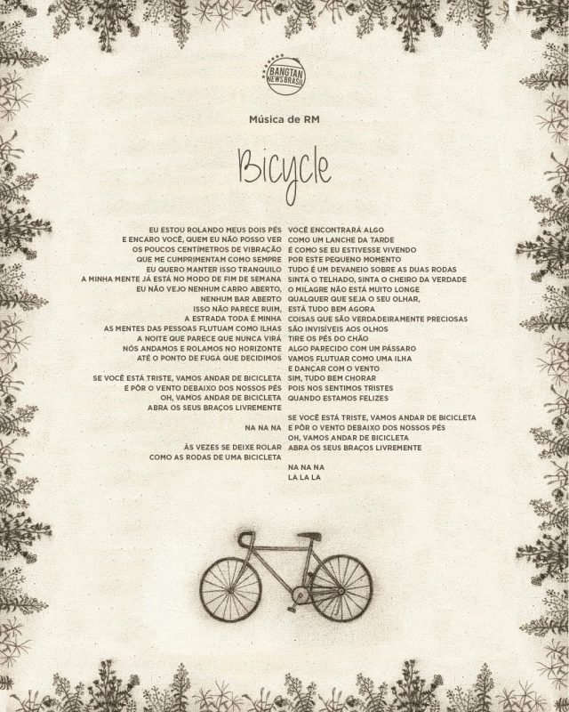 "Bicycle": música + carta + tradução da música do RM do BTS