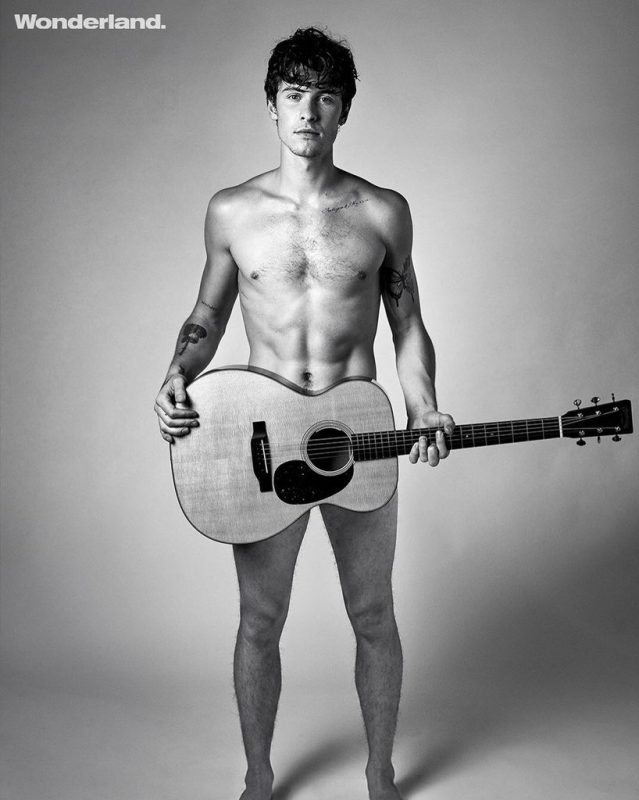 Shawn Mendes faz "nude artístico" com violão na frente