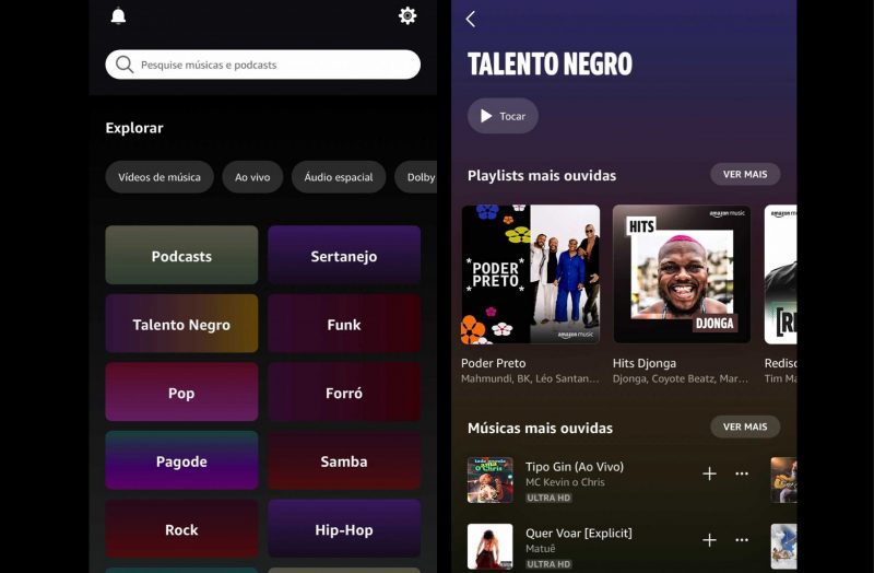  Amazon Music lança canal especial "Talento Negro" 
