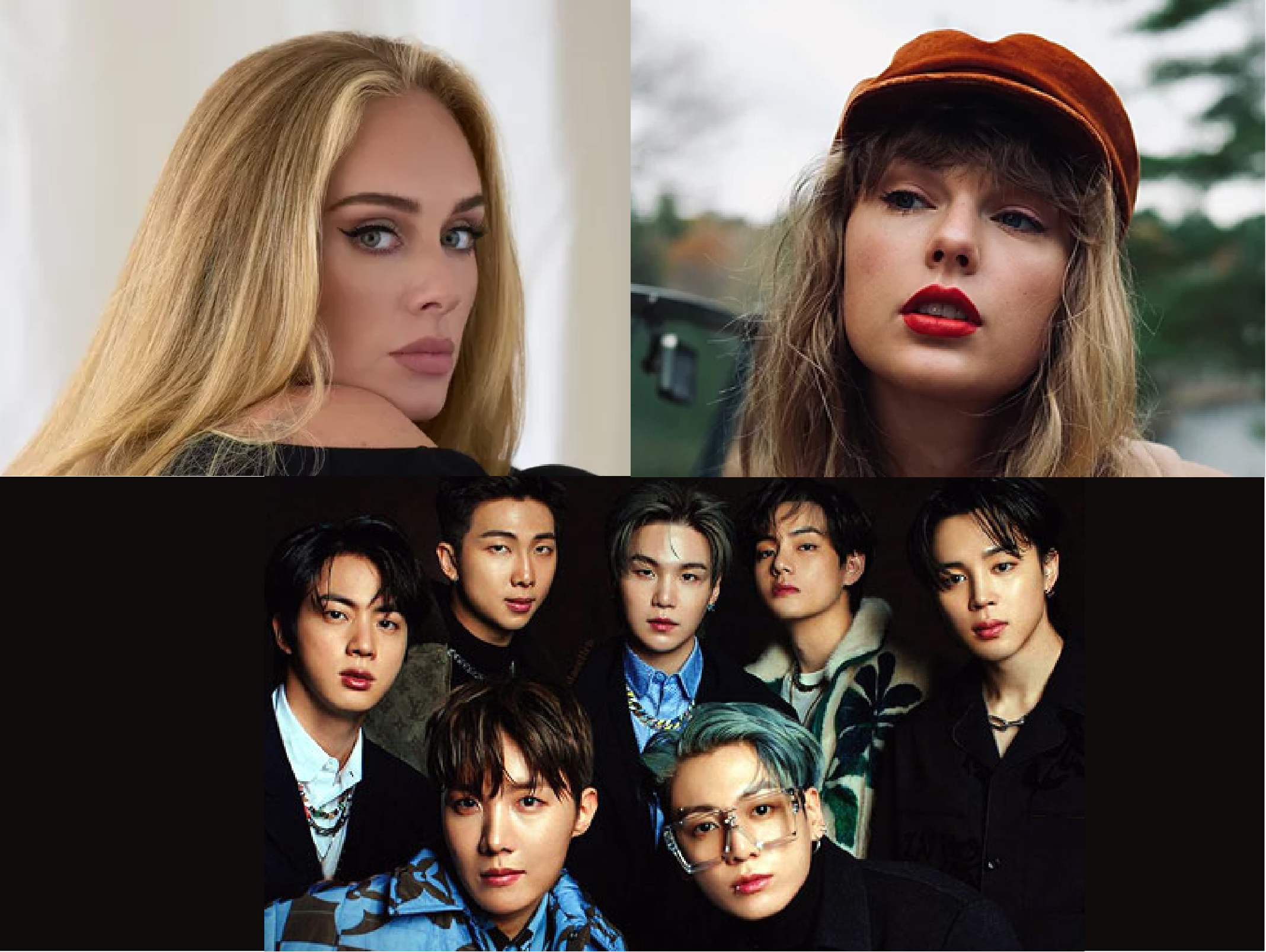 Adele, BTS e Taylor Swift impulsionam os resultados positivos nas vendas de CDs nos EUA