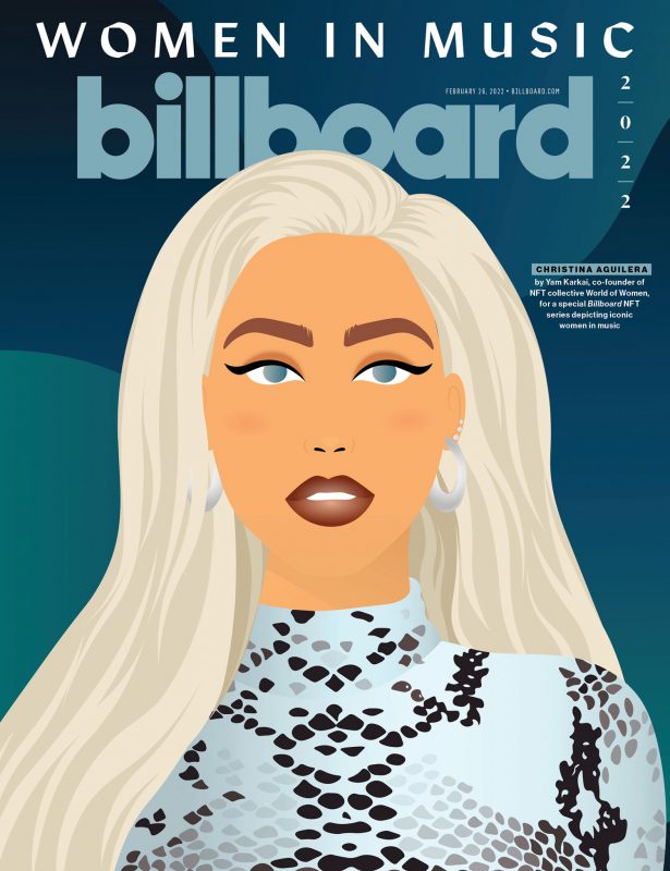 Billboard e World of Women homenageiam Christina Aguilera com capa de revista em NFT 2