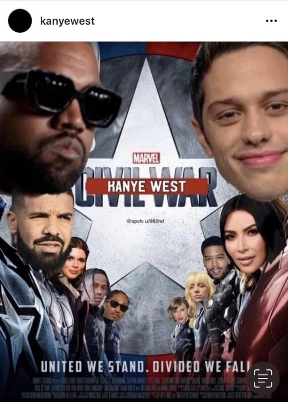 Kanye West divulga meme de guerra civil contra Billie Eilish e Taylor  Swift