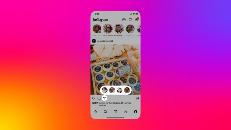Envio rápido de mensagem por Direct no Instagram