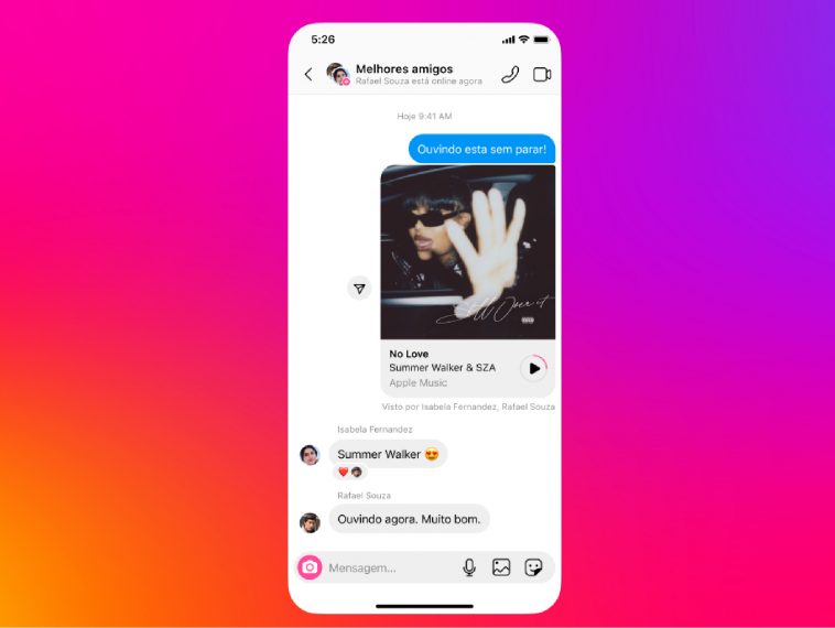 Instagram permite compartilhar músicas das plataformas nas DMs