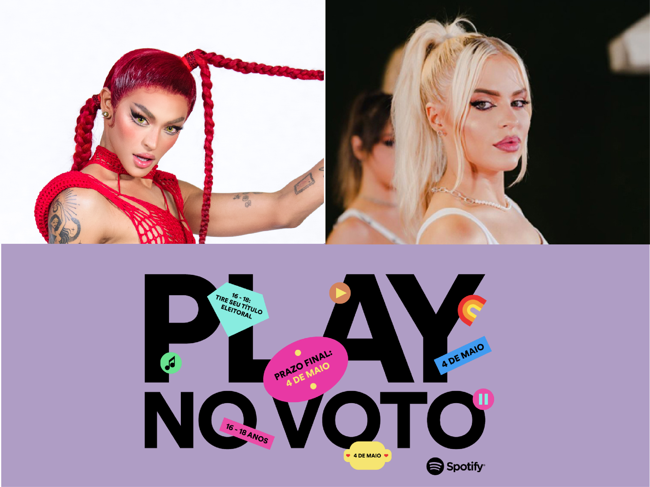 Spotify, Pabllo Vittar e Luísa Sonza promovem campanhas de incentivo aos jovens para cadastramento eleitoral