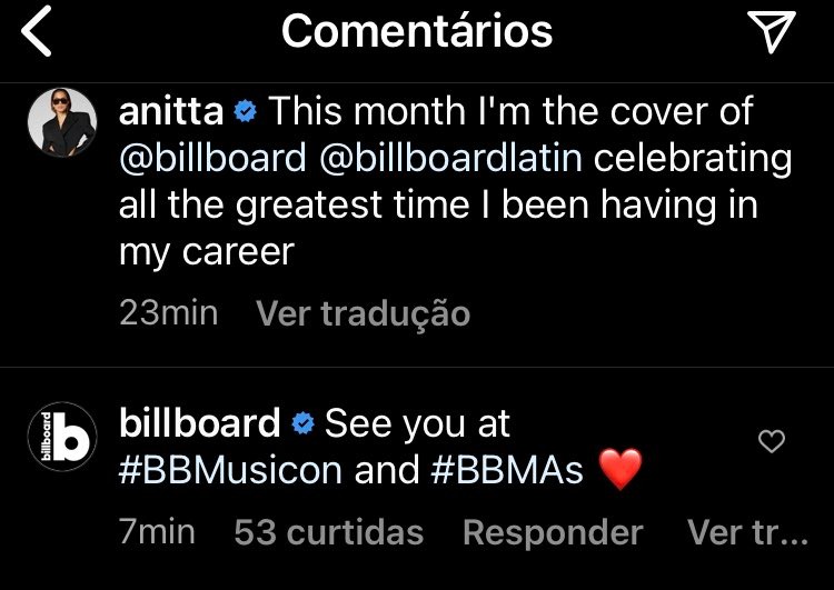 Billboard confirma participação de Anitta no BBMAs