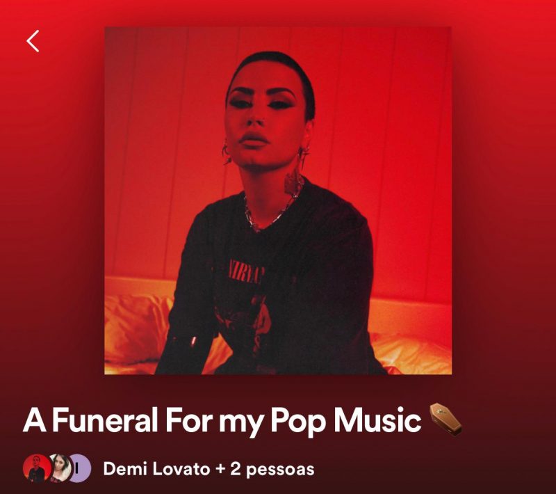 Demi Lovato faz playlist declarando o funeral de sua música pop