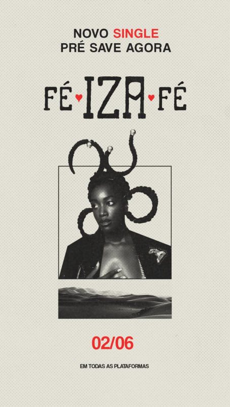 IZA anuncia o novo single "Fé", parte de seu 2º álbum