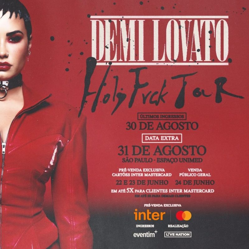 Demi Lovato anuncia data extra de show em São Paulo