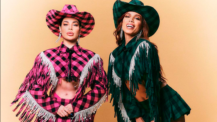 Anitta e Gkay combinam look em festa junina; confira quem foi