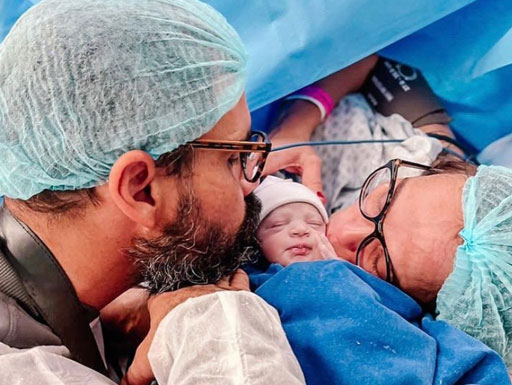 Filha de Juliano Cazarré passa por cirurgia após nascimento