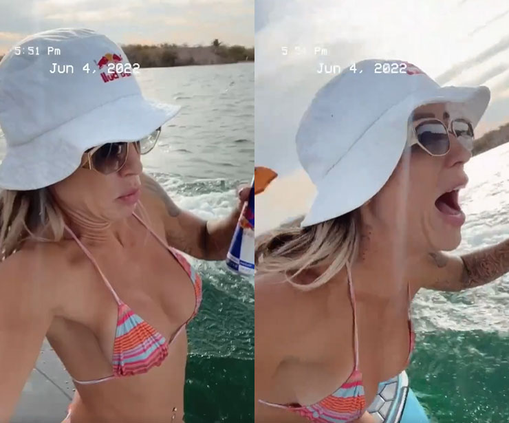 Quase! Letícia Bufoni impede celular de cair no mar e vídeo viraliza