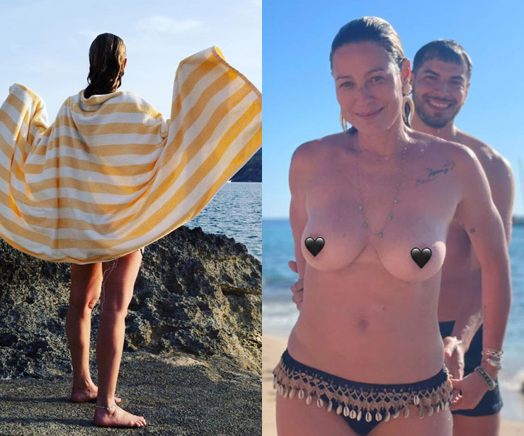 Luana Piovani faz topless com namorado em praia de Ibiza; veja