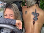 Influenciadora se arrepende de tatuagem e cai no choro: "Tá toda errada"