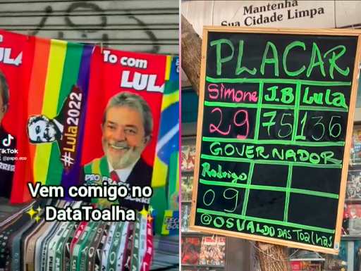 Data Toalha: meme avalia popularidade de Lula e Bolsonaro nas ruas
