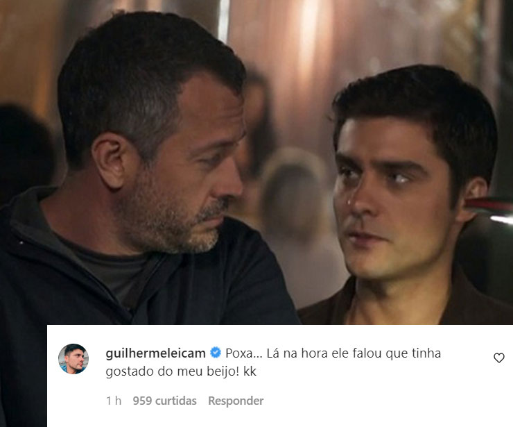 Guilherme Leicam rebate Malvino sobre beijo: "Falou que gostou"