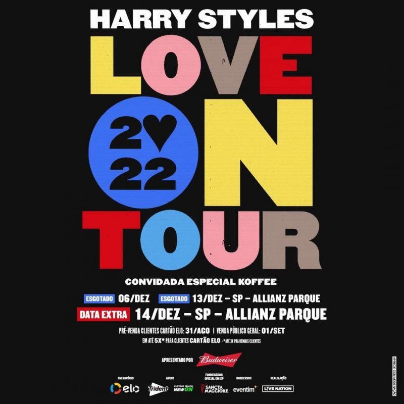 Sucesso de público, Harry Styles anuncia terceiro show em São Paulo