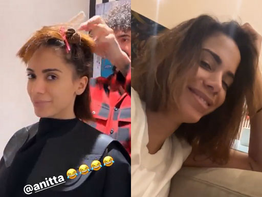 Anitta 'arruma' corte de cabelo após noitada: "Consertar os buracos"