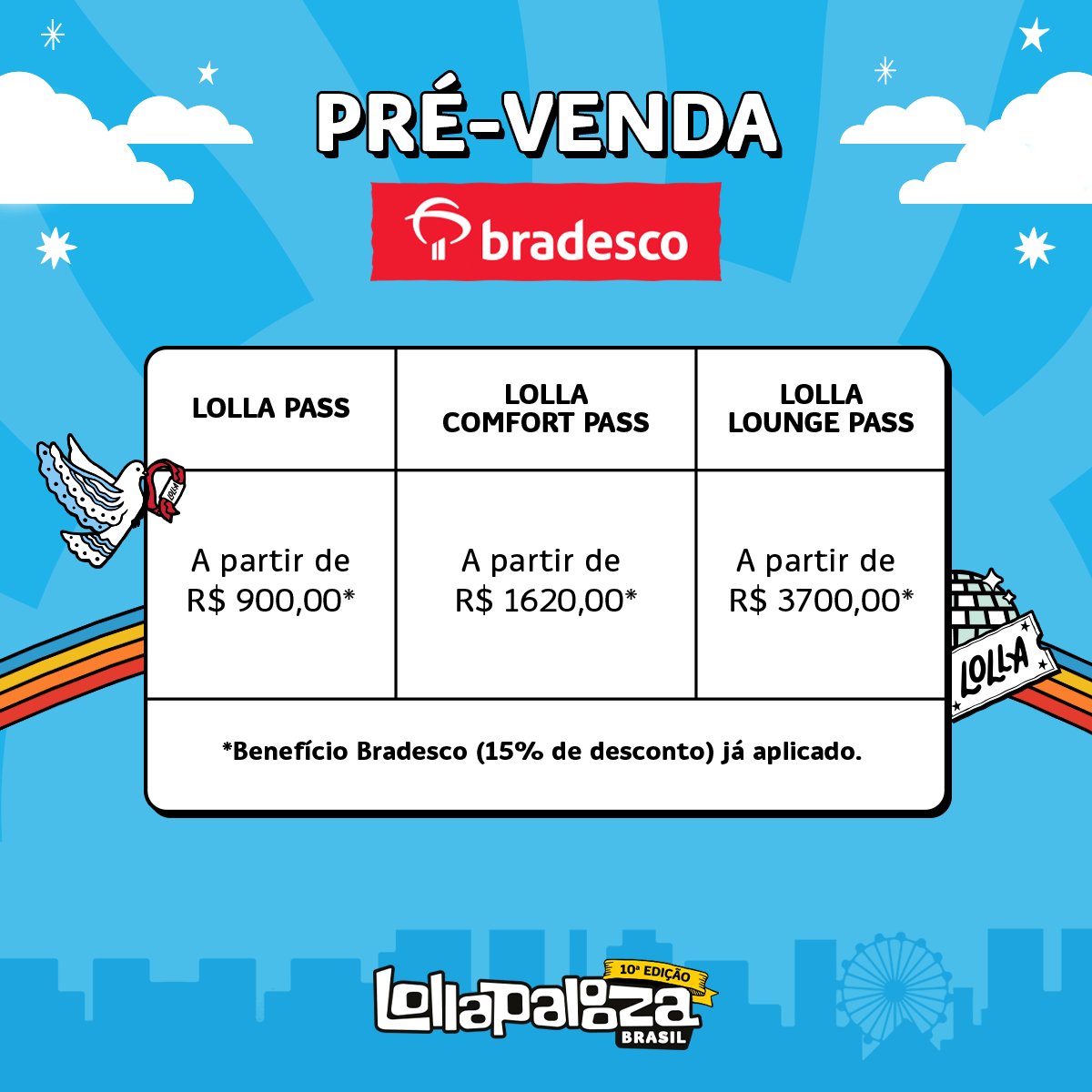 Lollapalooza divulga preços de ingressos da prévenda exclusiva