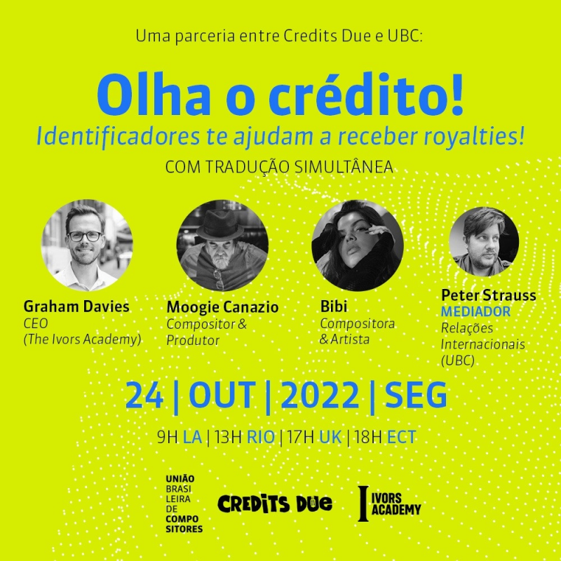 ‘Conexões UBC’ retorna com debate ‘Olha o crédito! Identificadores te ajudam a receber royalties!’ 2