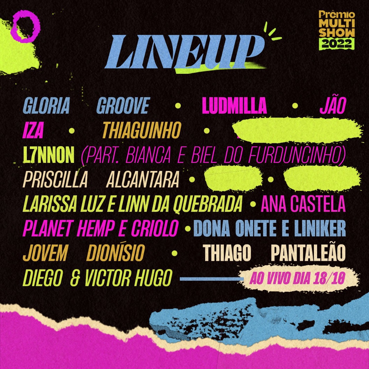 Confira a lista completa de quem vai cantar no Prêmio Multishow 2022