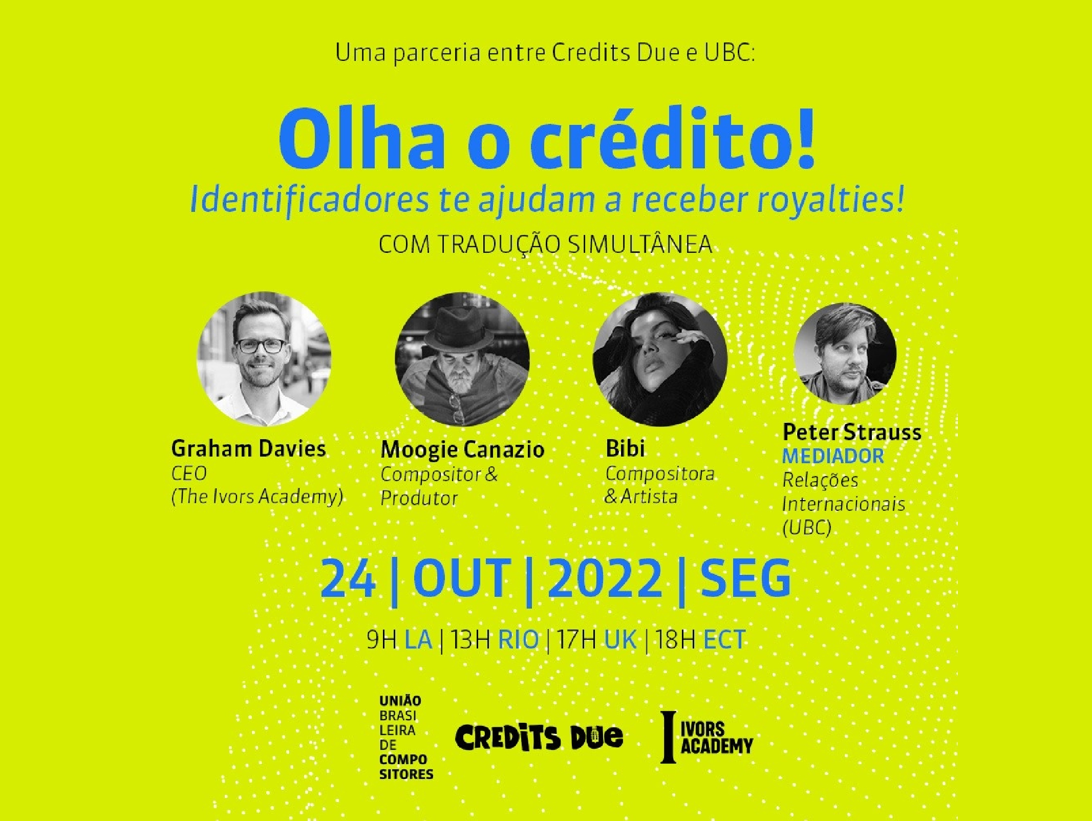 ‘Conexões UBC’ retorna com debate ‘Olha o crédito! Identificadores te ajudam a receber royalties!’