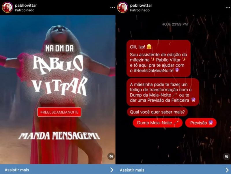 Pabllo Vittar interage com fãs por meio de recurso de criação automática de Reels