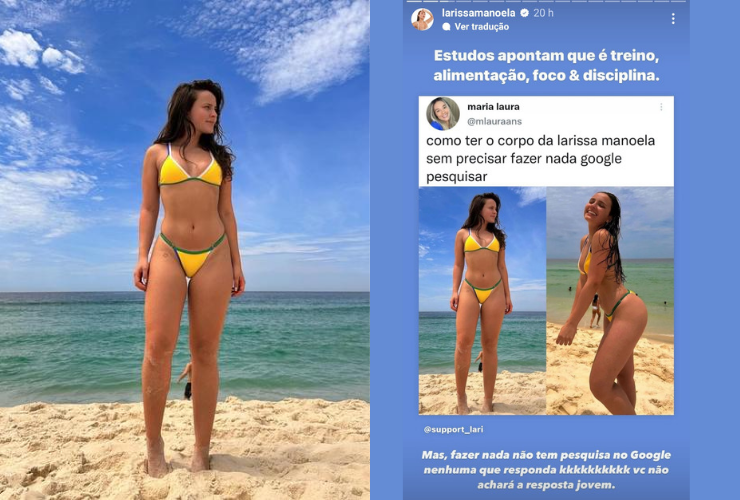 Larissa Manoela responde fã sobre como ter um corpo igual ao seu