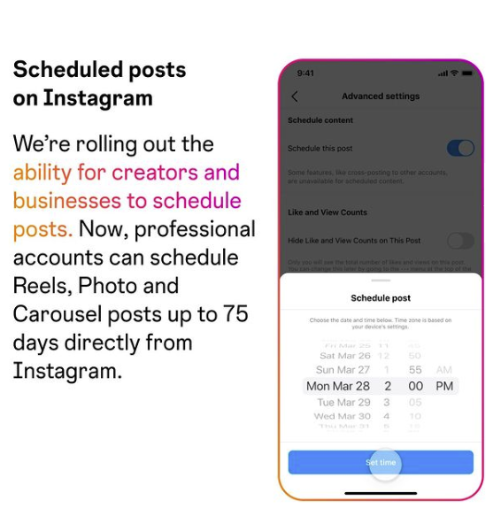 Instagram está testando ferramenta de agendamento para postagens 