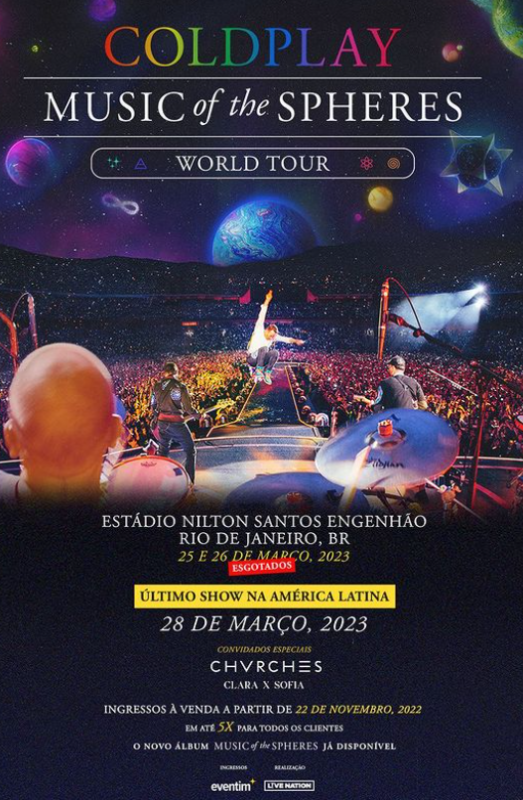 Data extra Coldplay anuncia mais uma apresentação no Rio de Janeiro